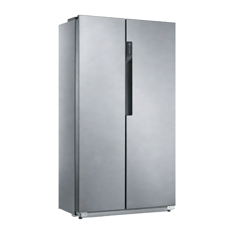 380 升对开门带饮水冰箱 银色拉丝节能大容量家用嵌入式冰箱