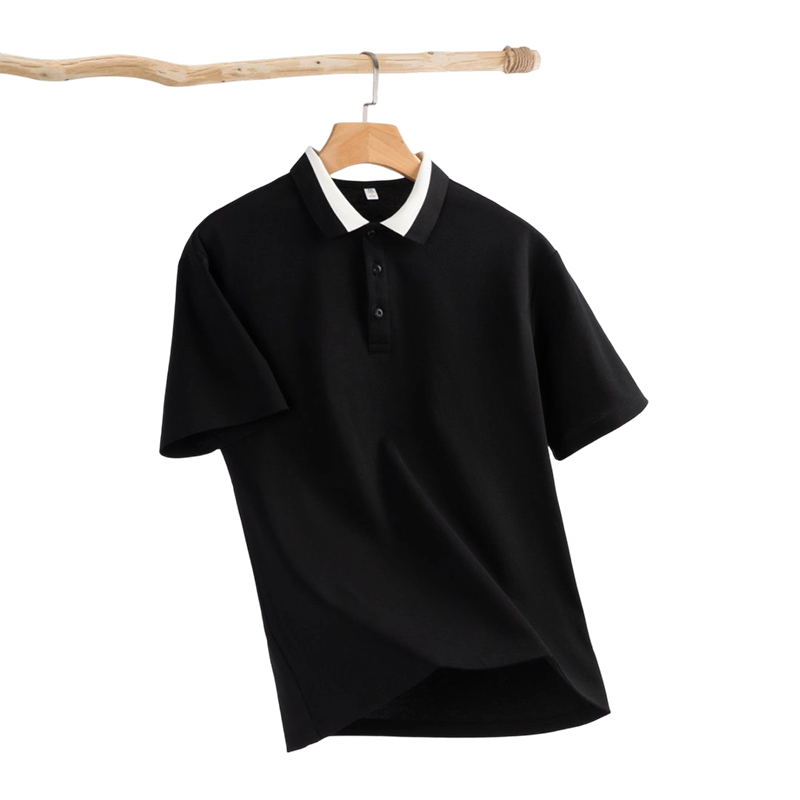 男士POLO衫翻领短袖夏季上衣透气T恤商务休闲深灰色