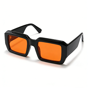 Vintage Thick Frame Square Sunglasses Women Ins Trendy Orange Lens Men Streetwear