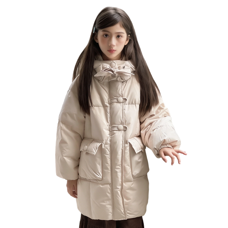 女冬季新款牛角扣羽绒服/时尚加厚