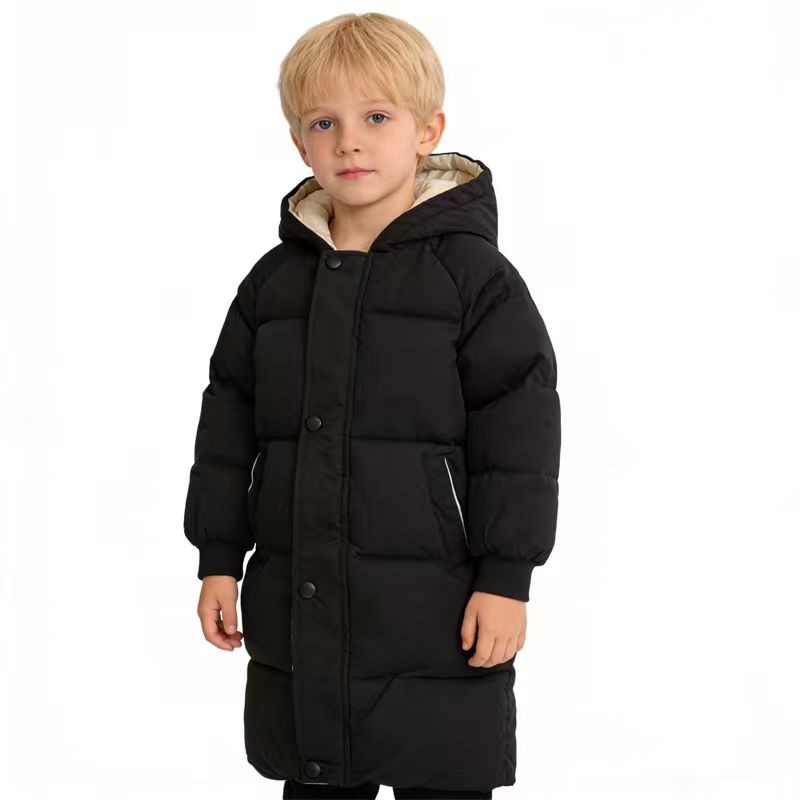 男童棉袄，加长加厚儿童时尚休闲棉服