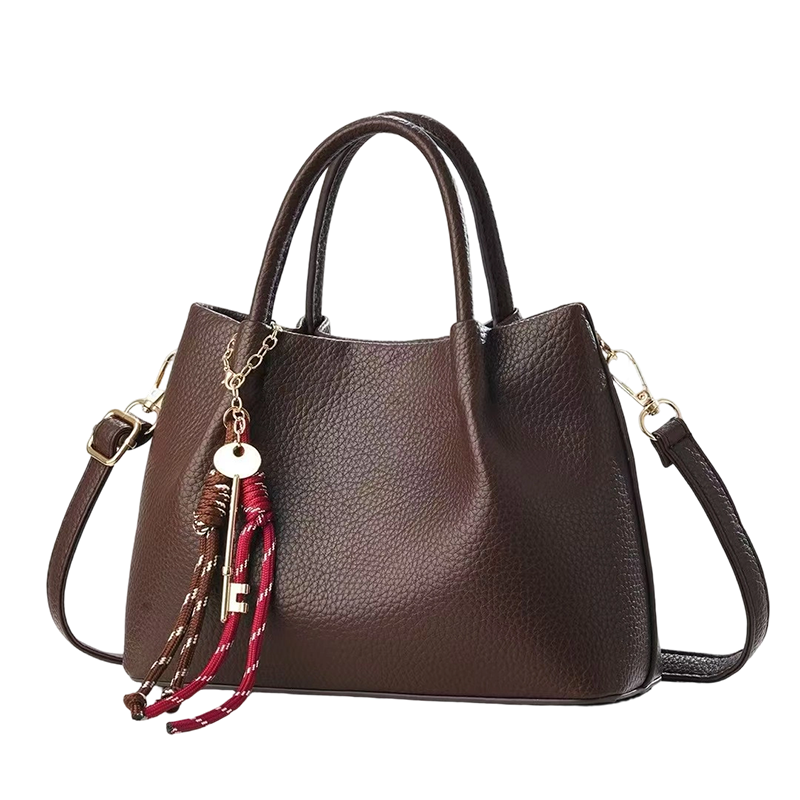 多色荔枝纹水桶包