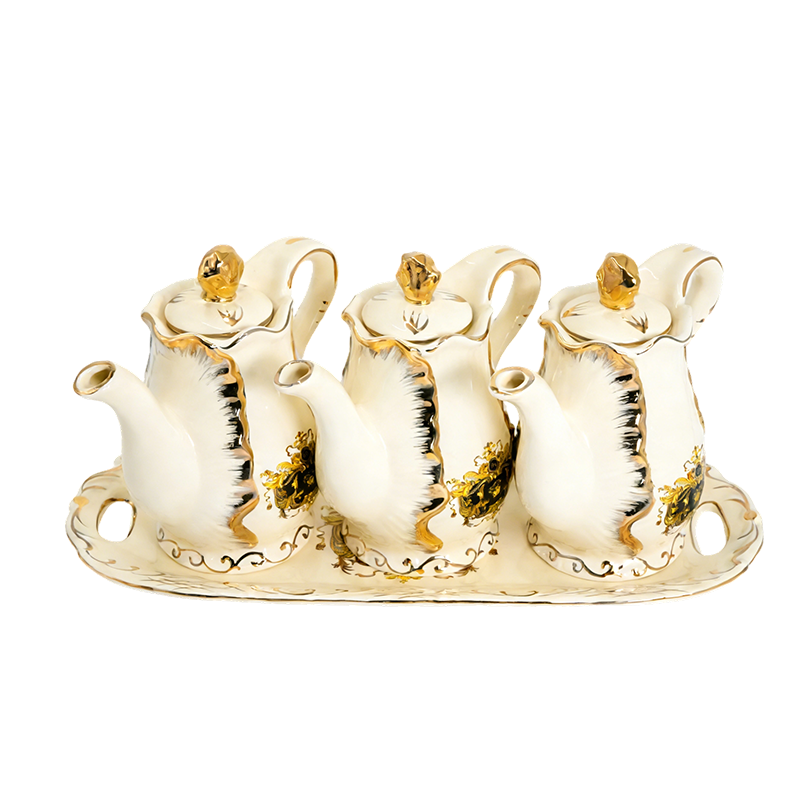 带盖陶瓷调味瓶套装