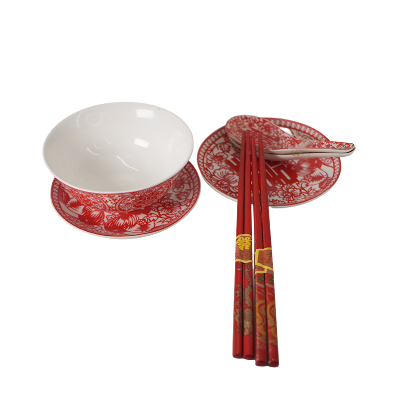 中式婚庆陶瓷餐具套装