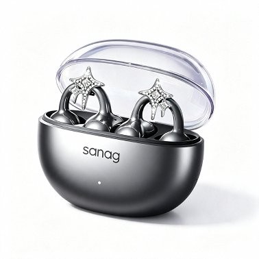 Sanag Wireless Headphones with Microphone, USB Type-C, Black,S6s Nova