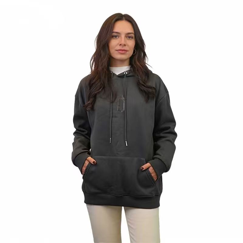 深灰色基础款连帽卫衣女 宽松慵懒风秋冬百搭显瘦上衣