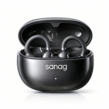 Sanag Wireless Headphones with Microphone, USB Type-C, Black,S6s Nova