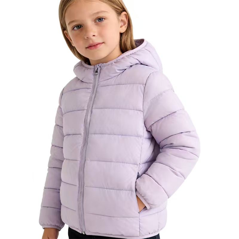儿童棉服，2025秋冬新款轻薄棉服连帽外套棉袄中大童