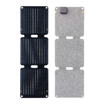 Foldable portable solar panel 21W with dual USB output (15W) for camping, hiking and emergency charging