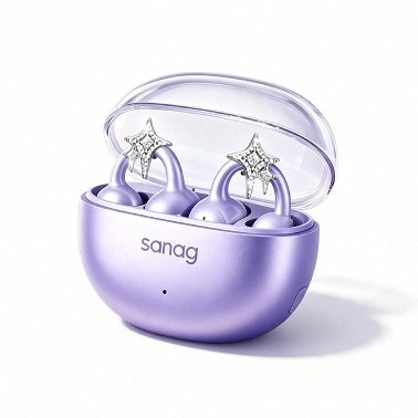 Sanag Wireless Headphones with Microphone, USB Type-C, purple,S6s Nova