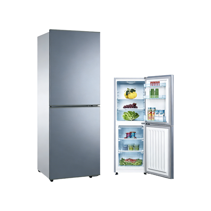 148 升节能双门冰箱 银色拉丝小户型租房冷藏冷冻冰箱