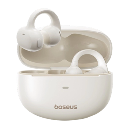 Wireless earphones with microphone, Bluetooth, USB Type-C, white